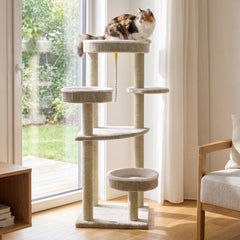 51"Carpeted Cat Tree with Comfy Plush Perches for Indoor Cats - view 2
