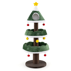 56.5 Inch Multi-Level Cat Tower with Fully-wrapped Scratching Posts Cat Tree