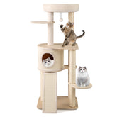 56 Inch Tall Cat Tree with 2 Sisal Scratching Posts and Ladder