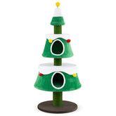 61.5" Cat Christmas Tree for Indoor Kittens with 2 Large Condos Star Spring Toy