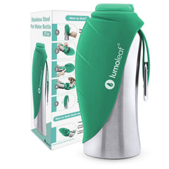 LumoLeaf 800 ml Stainless Steel Dog Water Bottle | Travel Pet Water Dispenser