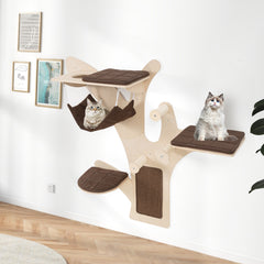 Wall-Mounted Cat Tower Cat Wall Shelves Furniture with Perch Cat Tree - view 2