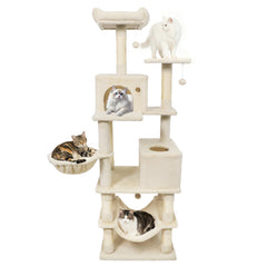 66 Inch Tall Cat Tree Multi-Level Cat Tower with 2 Condos Sisal Scratching Posts - view 4