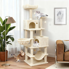 66 Inch Tall Cat Tree Multi-Level Cat Tower with 2 Condos Sisal Scratching Posts - view 3
