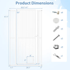 67.5" Extra Tall Pet Gate Heavy-Duty Metal Cat Gate with 30.5"-41" Wide Opening - view 4