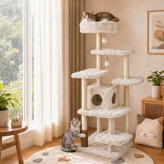 67 Inch Multi-level Cat Tree with Large Cat Condo and Padded Perch - view 3