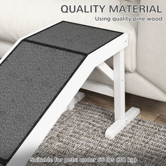 Pet Ramp Bed Steps for Dogs Cats Non-slip Carpet Top Platform Pine Wood 59"L x - view 3