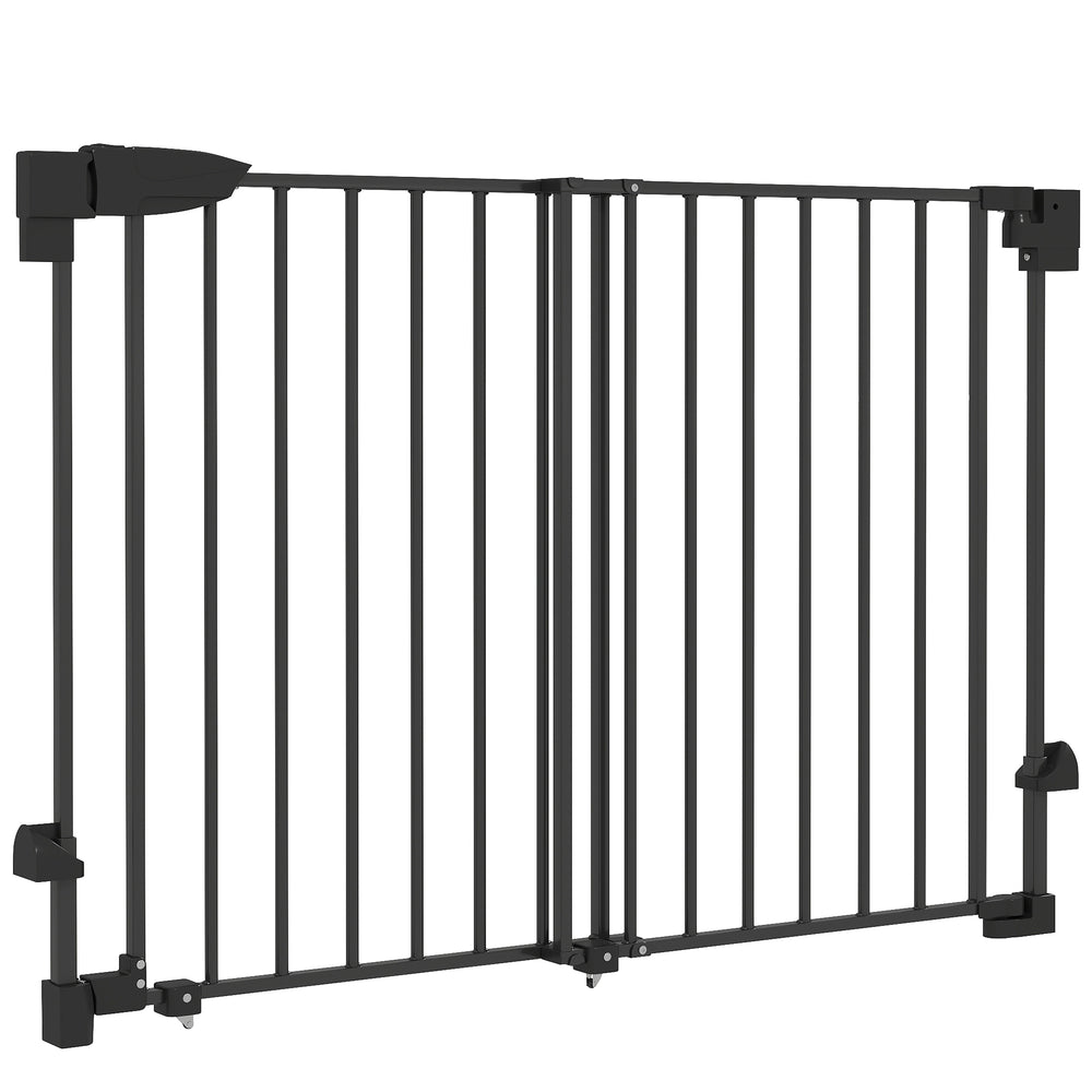 29"-44" Wide Dog Gate, 29" H, Pet Gate with Auto-Close, Single Hand Operation