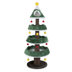 70.5 Inches Tall Christmas Cat Tree with 3 Plush Platforms - view 4