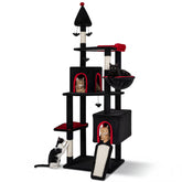 75 Inch Gothic Cat Tree with 2 Condos and Top Perch for Large Cats 20+ LBS