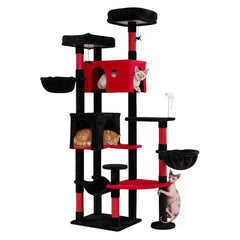 75 Inch Gothic Cat Tree with 2 Plush Perches for Indoor Cats - view 4