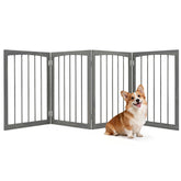 83 inch L x 30 inch H Dog Gate 4-Panel Wooden Pet Fence for Indoor