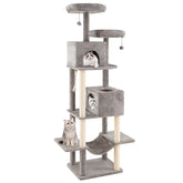 84 Inch Large Cat Tree with 2 Condos and 2 Soft Plush Perches for Indoor Cats