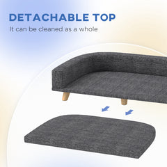 Dog Sofa for Large Dogs with Washable Cover, Anti-slip Foot Pads, Dark Dog Sofa - view 4
