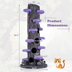 90.5 Inch Tall Multifunctional Cat Tree with Private Condos for Indoor Cats - view 4