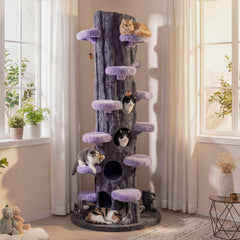90.5 Inch Tall Multifunctional Cat Tree with Private Condos for Indoor Cats - view 2