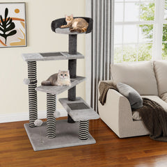 93 CM Tall Cat Tree Kitten Tower with Sisal and Jute Scratching Posts - view 2