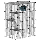 4-Tier DIY Large Cat Cage with Hammock, Platforms, Ramps, Accessories for 1-3