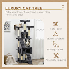 68-inch Multi-Level Cat Scratching Tree Kitty Activity Center Post Tower Condo - view 3