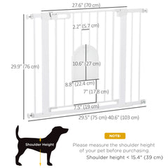 30"-41" Extra Wide Pet Gate Barrier with Small Door, 30"H Dog Gate with Safety - view 2