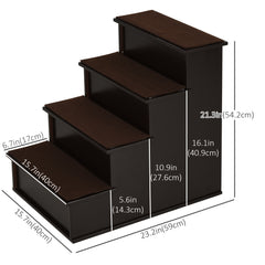 4 Levels Wooden Dog Steps Pet Stairs for High Bed, Cat Ladder for Bed Couch - view 2