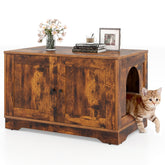 Cat Litter Box Enclosure Furniture Indoor Wooden Cat House End Side Table