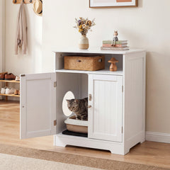 Cat Litter Box Enclosure Wooden Hidden Pet Washroom Furniture Cat House - view 2