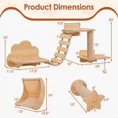 Cat Wall Furniture Set Kitten Wall Mounted Shelves with Hammock Cat Tree - view 3