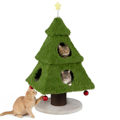Christmas Cat Tree with Scratching Post and Dangling Balls for Indoor Cats - view 4