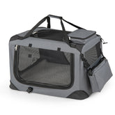 Collapsible Soft Dog Crate Travel Crate with Mesh Windows and 3 Doors Dog Kennel