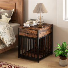 Dog Crate Furniture for Small Dogs Wooden Puppy Kennel with Charging Station - view 3
