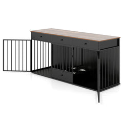 Dog Crate Furniture Indoor Modern Dog Kennel with Divider 3 Drawers - view 4