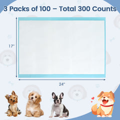 Dog and Puppy Pee Pads 24" x 17" (300 Counts) for Potty Training Dog Agility - view 4