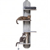 Door Hanging Cat Climber 4-level Height Adjustable with Plush Bed Cat Tree