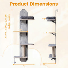 Door Hanging Cat Climber 4-level Height Adjustable with Plush Bed Cat Tree - view 4