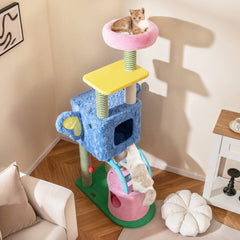 Elephant Themed Cat Tree for Adult Cats Multi-level Kitty Tower with 2 Condos - view 3
