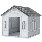 26" Plastic Dog House Outdoor with Air Vents, for Small Medium Dogs Dog Crate