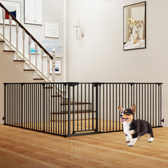 Extra Wide Baby Gate Fits 34.5-154" Openings 6-Panel Adjustable Pet Safety Fence - view 2