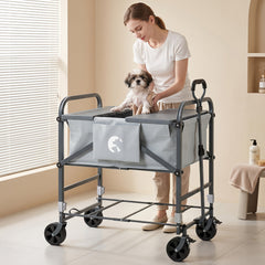 Foldable Dog Bath Cart with Adjustable Height & 4 Wheels for Pets Pet Grooming - view 2