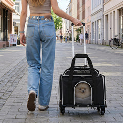 Foldable Pet Carrier with Wheels Airline Approved Rolling Cat and Dog Carrier - view 2