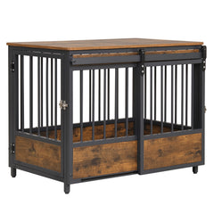 Furniture Style Dog Crate with 2 Doors and Safety Latch and Dog Mat Dog Kennel