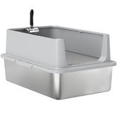 XL Stainless Steel Cat Litter Box for Big and Multiple Cats with High Wall