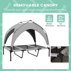 Raised Dog Bed Cooling Dog Cot w/ Canopy Washable Breathable Mesh, for Large - view 4