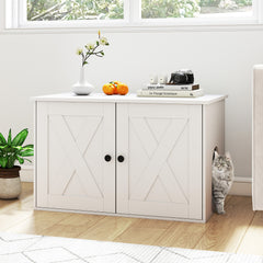 Hidden Cat Litter Box Enclosure Furniture with Divider Cat House - view 3