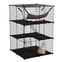 Indoor Cat Cage 3-Tier Cat Enclosure Detachable Metal Wire Kennel Cat Tree - view 4