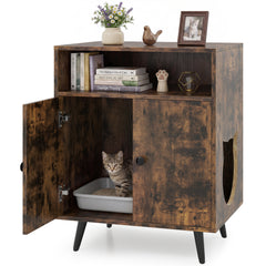 Industrial Cat Litter Box Enclosure with Entry and Open Compartment Cat House - view 4