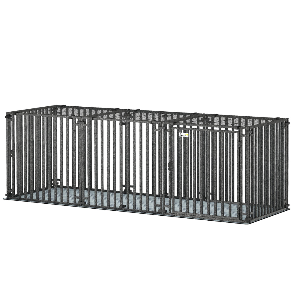 83 Inch Heavy Duty Dog Crate, Extra Large Metal Dog Cage Kennel with Mat