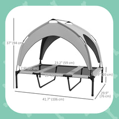 Raised Dog Bed Cooling Dog Cot w/ Canopy Washable Breathable Mesh, for Large - view 2