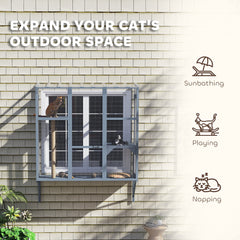 Wooden Catio Outdoor, Cat Window Box Enclosure for 2-3 Large Cats with 2 - view 3