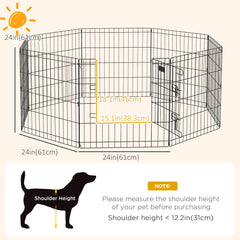 24inch Foldable Metal Exercise Pet Playpen Yard Dog Puppy Kennel Cage 8 Panel - view 2